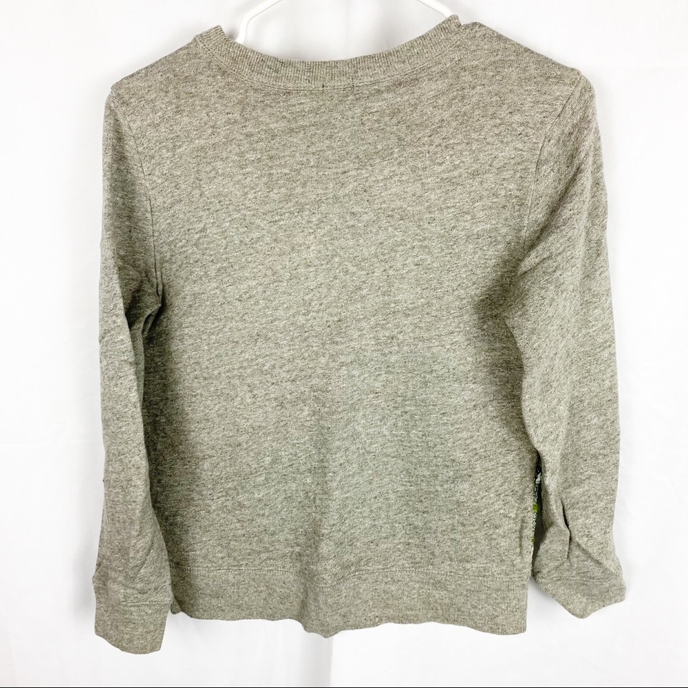 J CREW Embellished Floral Grey & Green Sweatshirt - Picture 2 of 5